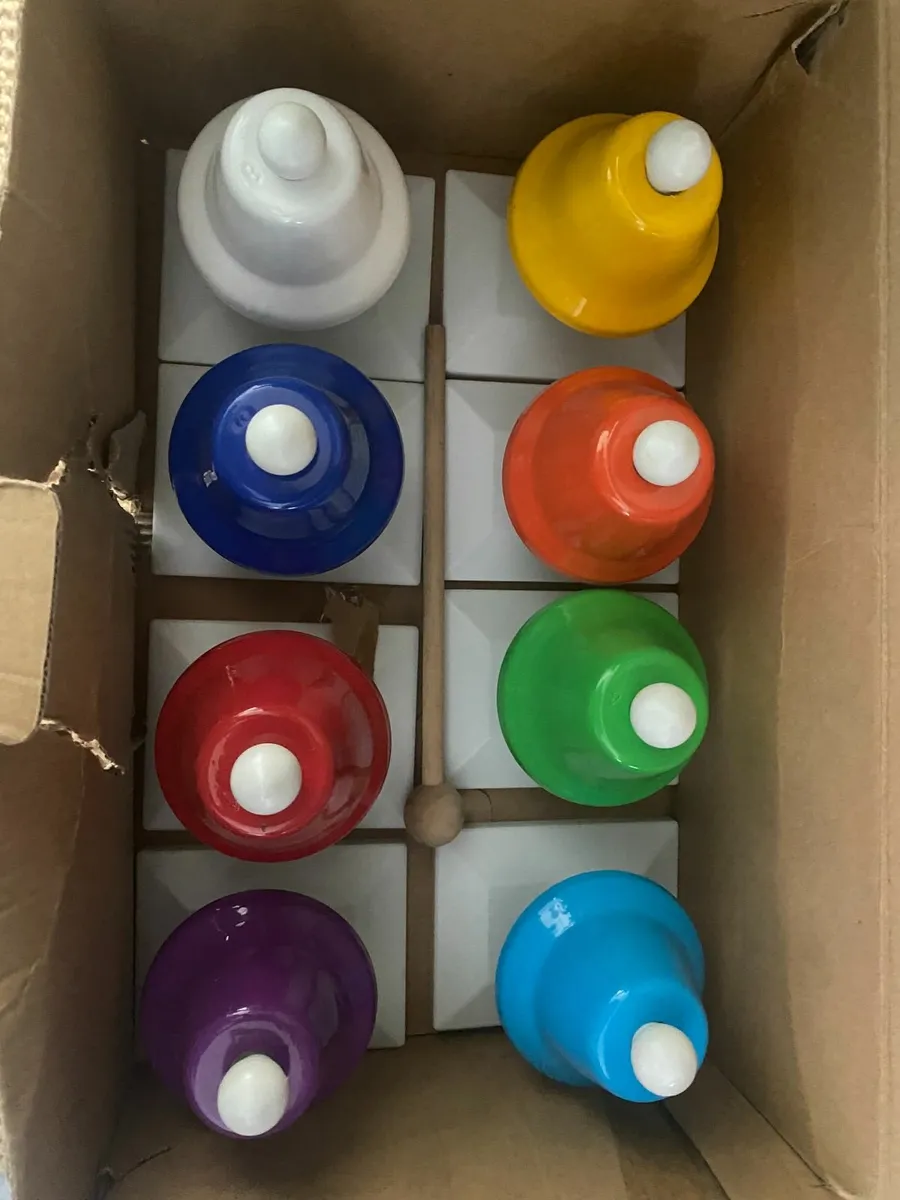 Set of 8 Rainbow Table Top Bells - Image 1