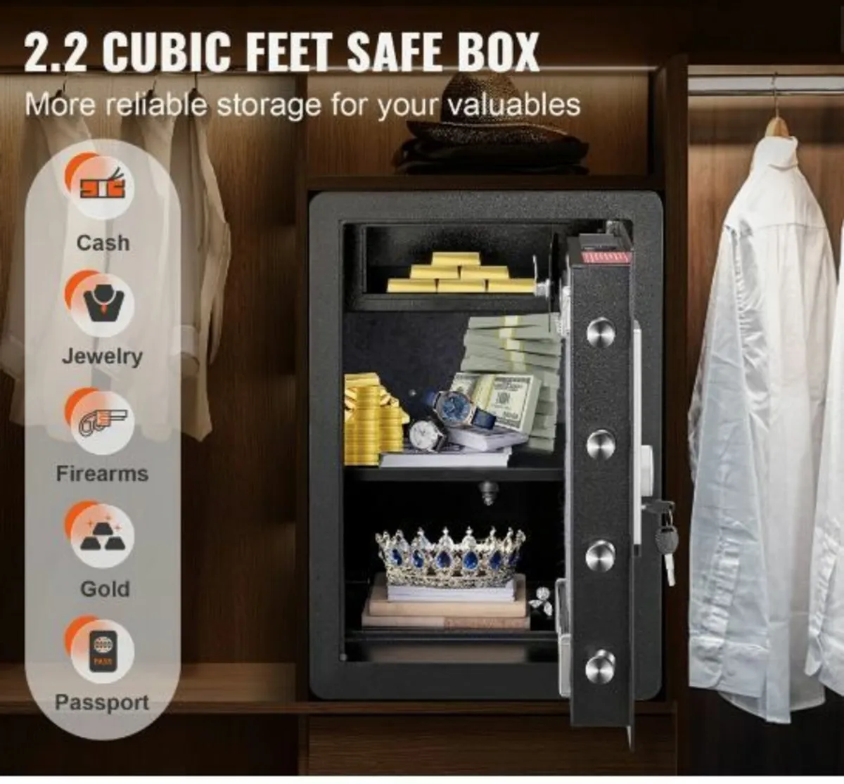 Safe, 62.1 L Home Safe, Steel Security - Image 2