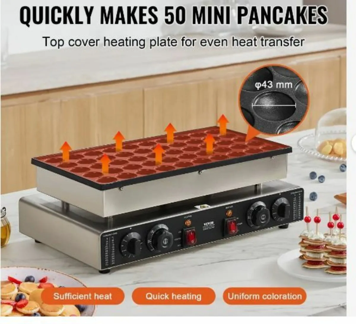 50PCS 43mm Mini Dutch Pancake Maker - Image 3