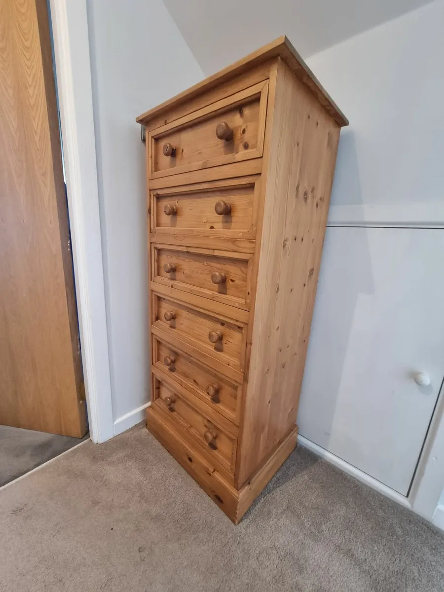 6 Drawer Pinewood Tallboy - Image 3