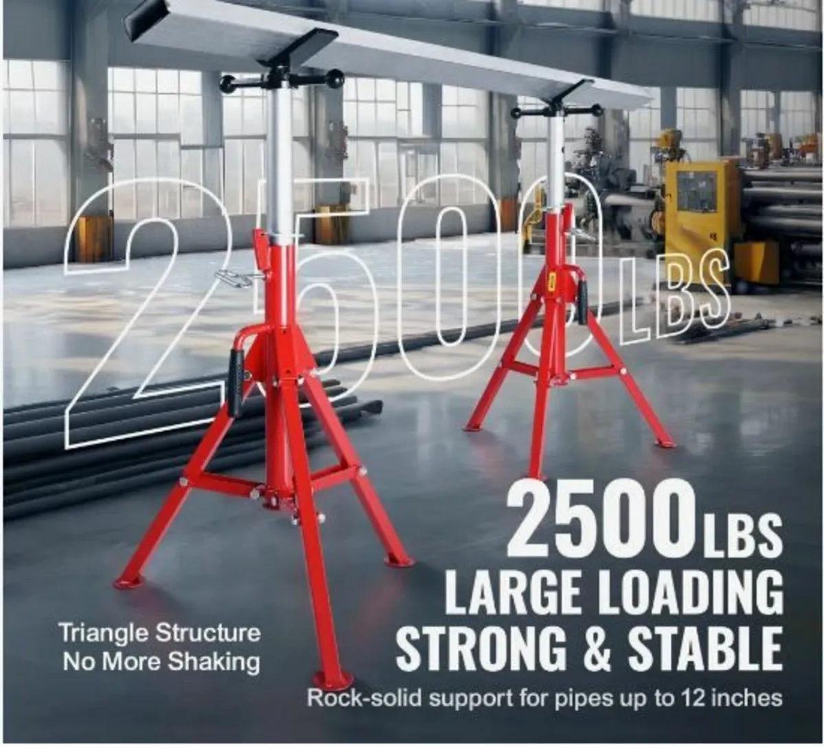 V Head Pipe Stand Adjustable Height - Image 3