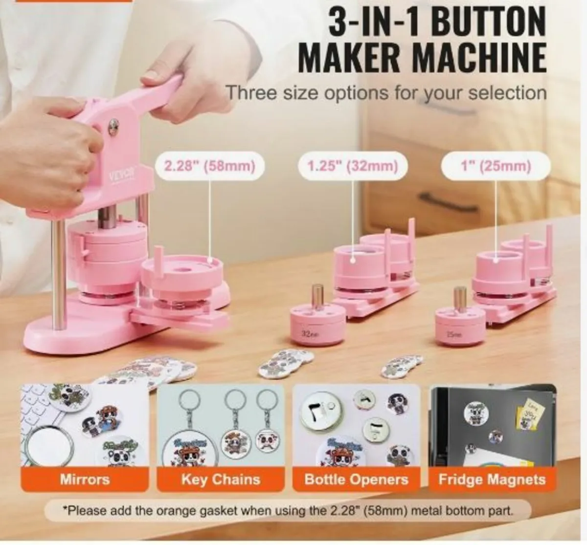 Button Maker, 1/1.25/2.28 inch(25/32/58mm) - Image 2