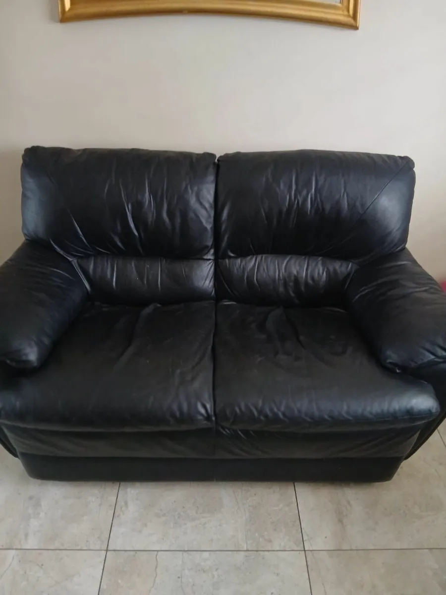Two 2 seater leather couches - Image 1