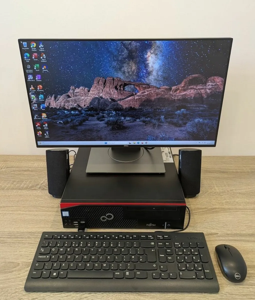 Win 11 PC i7 CPU 16GB 24" LCD Office 21 Wifi SSD - Image 1