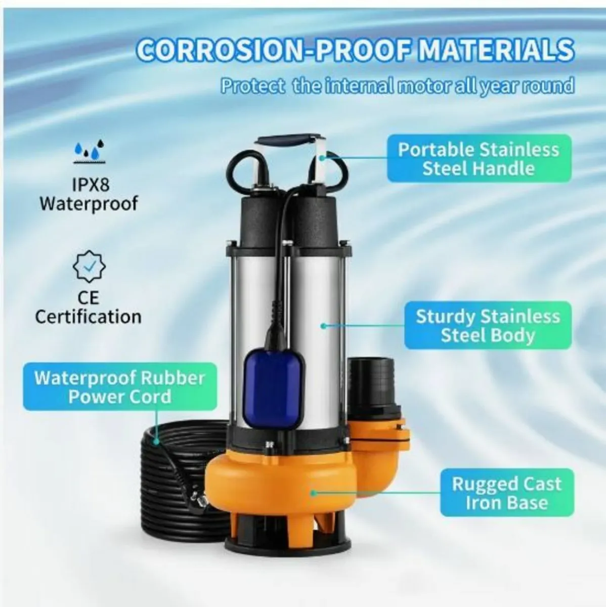 Submersible Water Pump, 2200W - Image 3