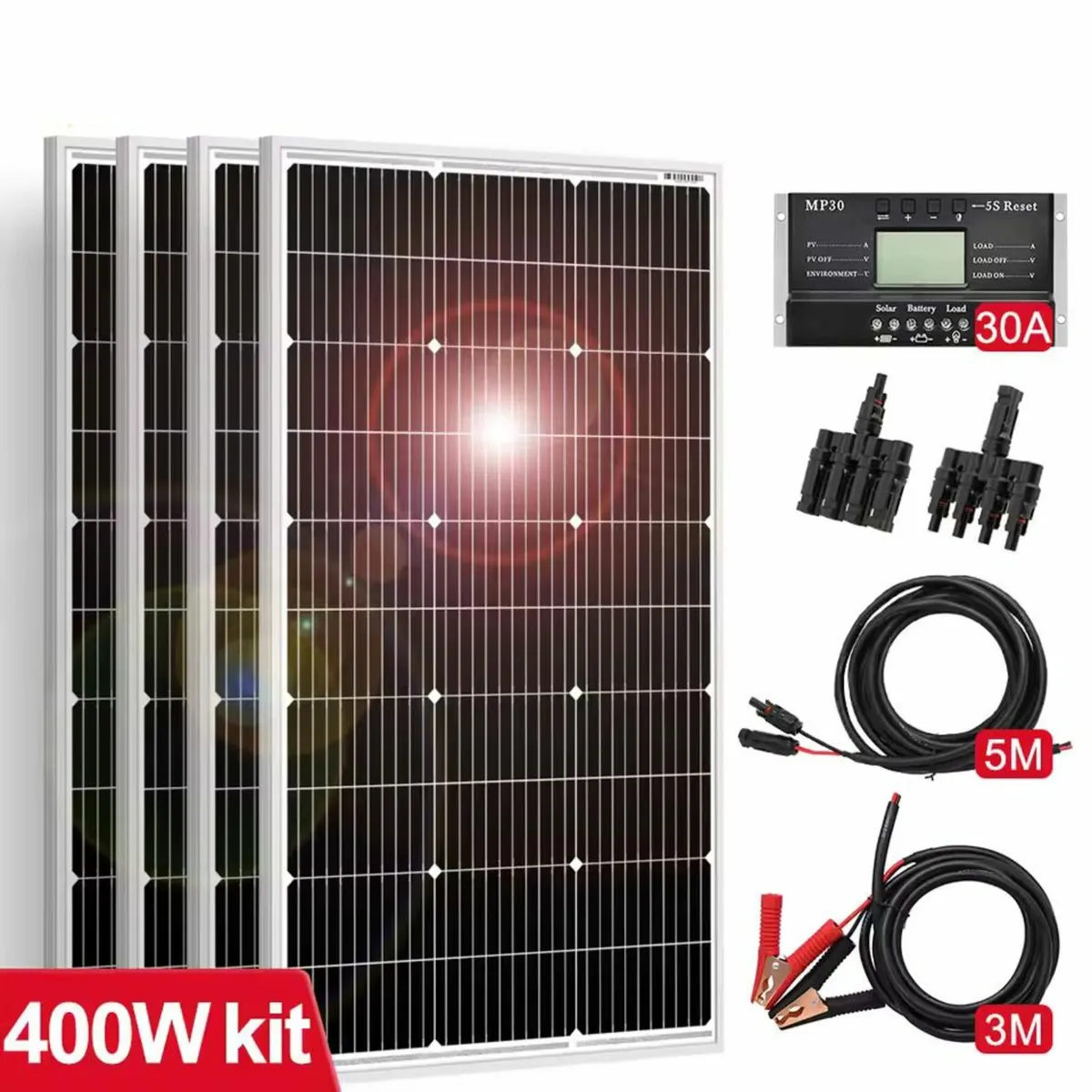 4 x 100W Solar panels for boat camper or shed home - Image 1