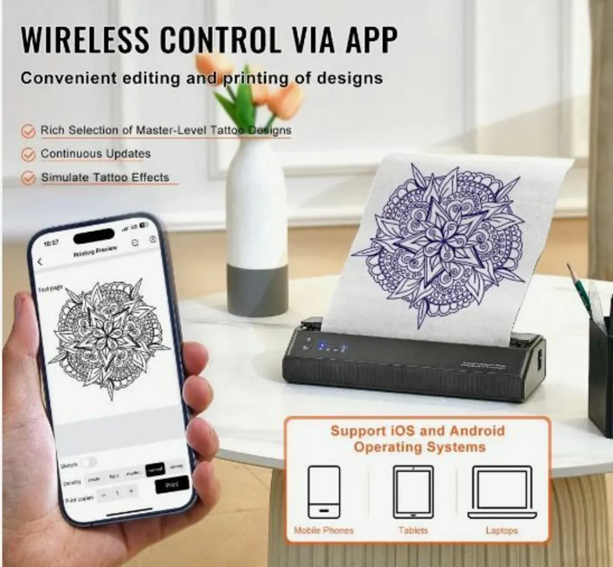 Tattoo Transfer Stencil Printer, Wireless - Image 2