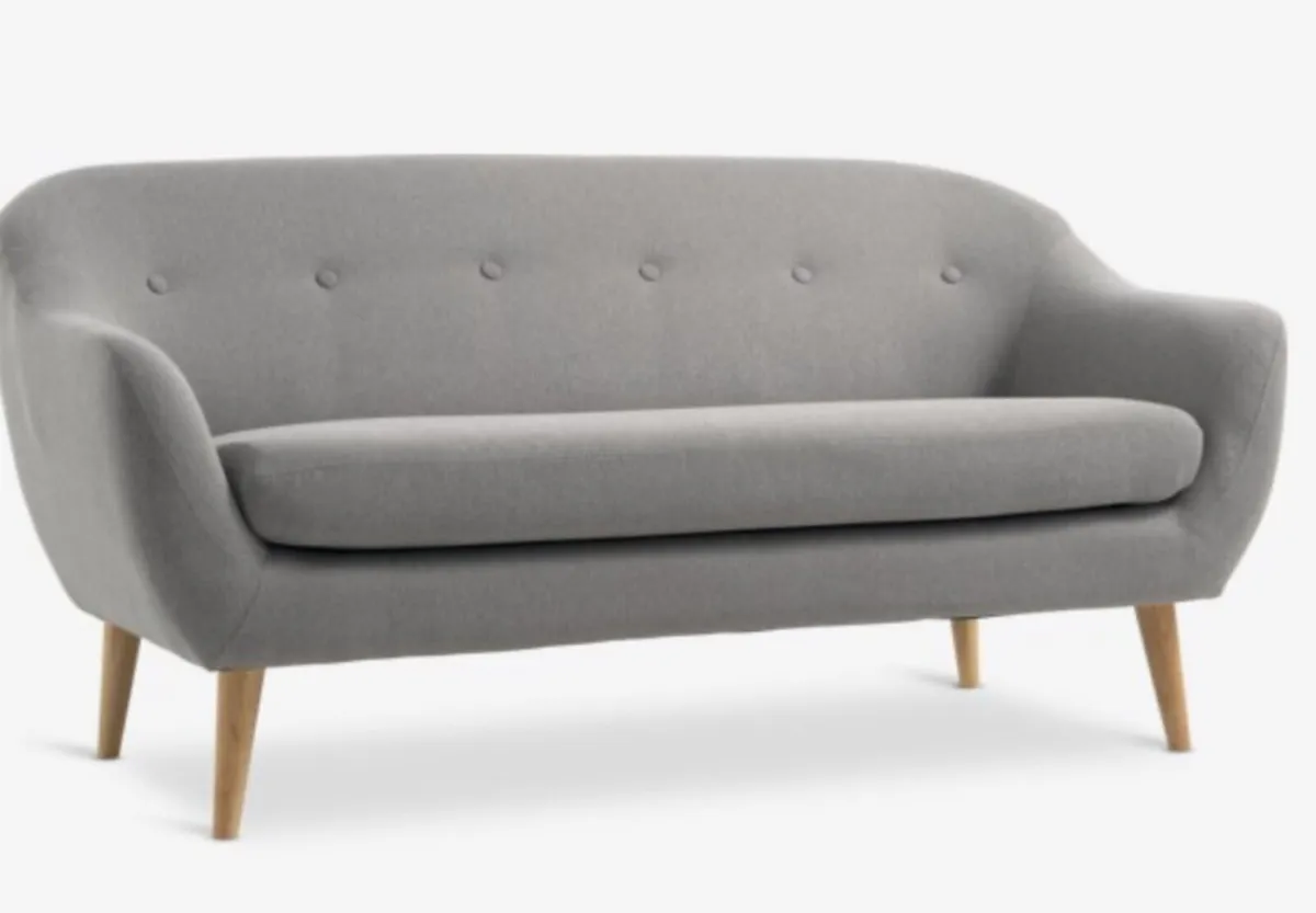 Small grey fabric sofa 5ft wide - Image 1