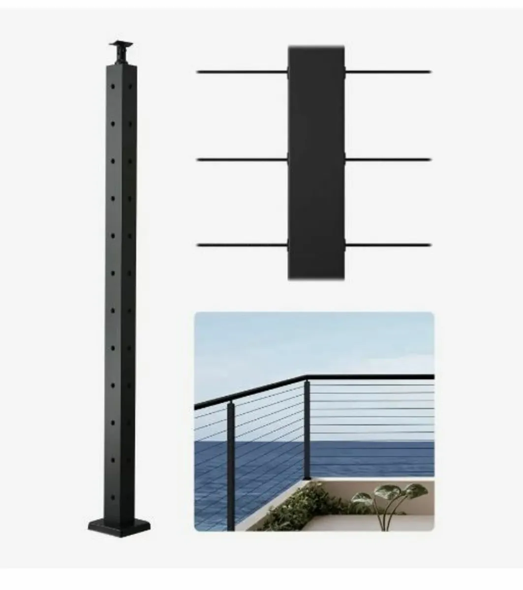 Cable Railing Post 42x2x2 Inch with L-Shaped - Image 4