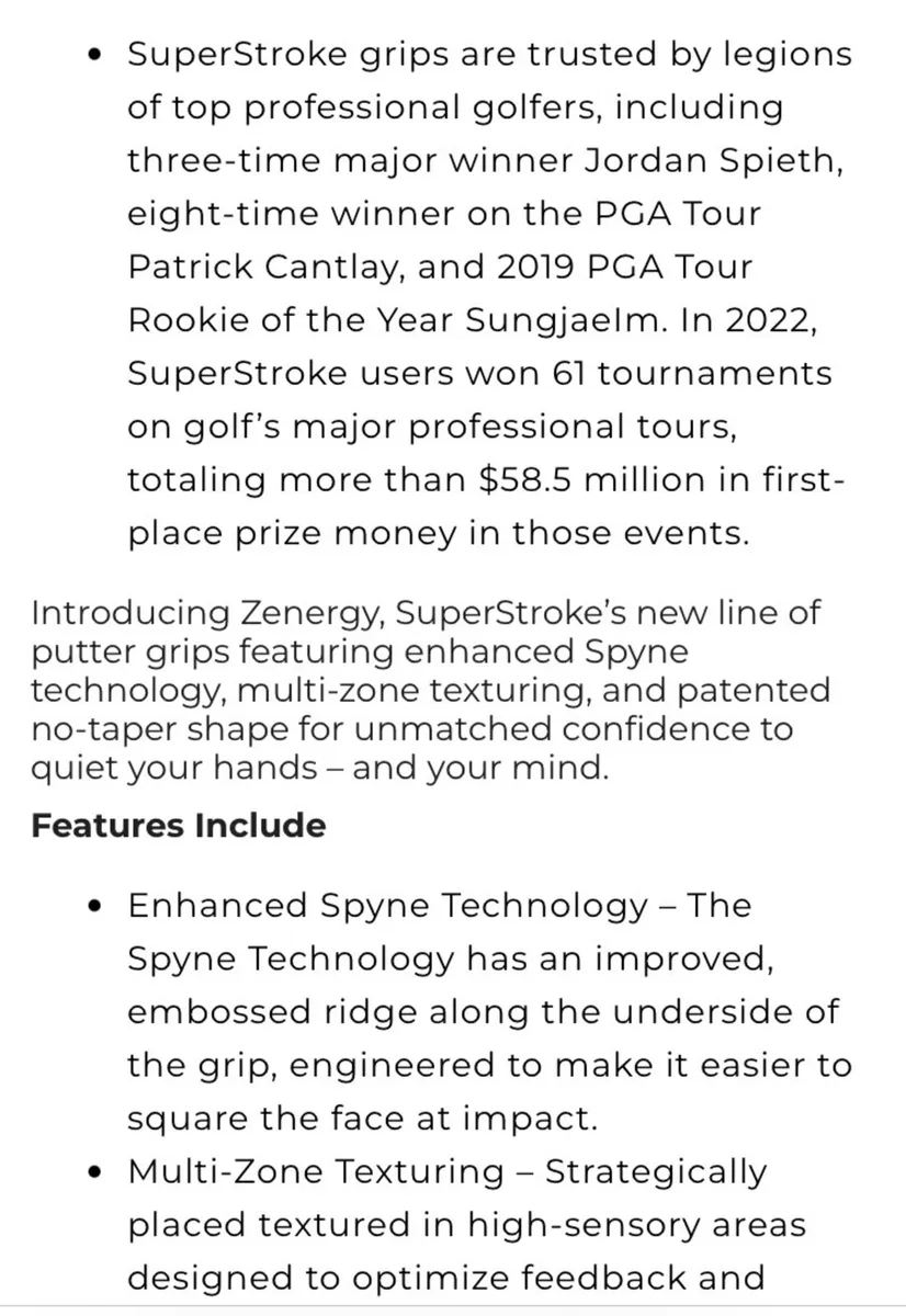 Super stroke Zenergy 3.0 Tour Putter Grip - Image 3