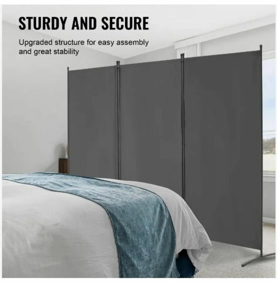 Room Divider 3 Panels Fabric Room - Image 4