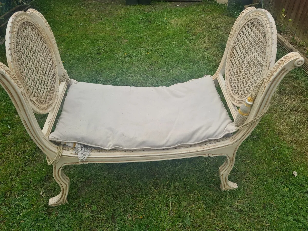 Unique Capri White old world vanity chair - Image 2
