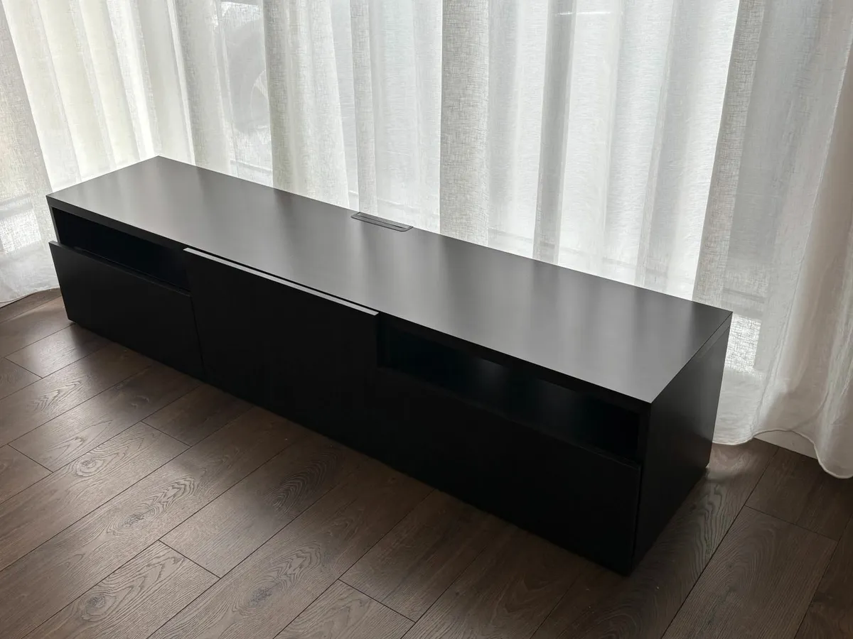IKEA BESTÅ TV Bench in Black-Brown - Image 1