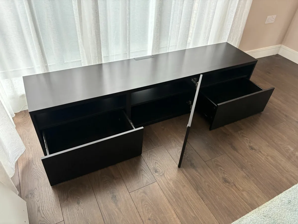 IKEA BESTÅ TV Bench in Black-Brown - Image 2