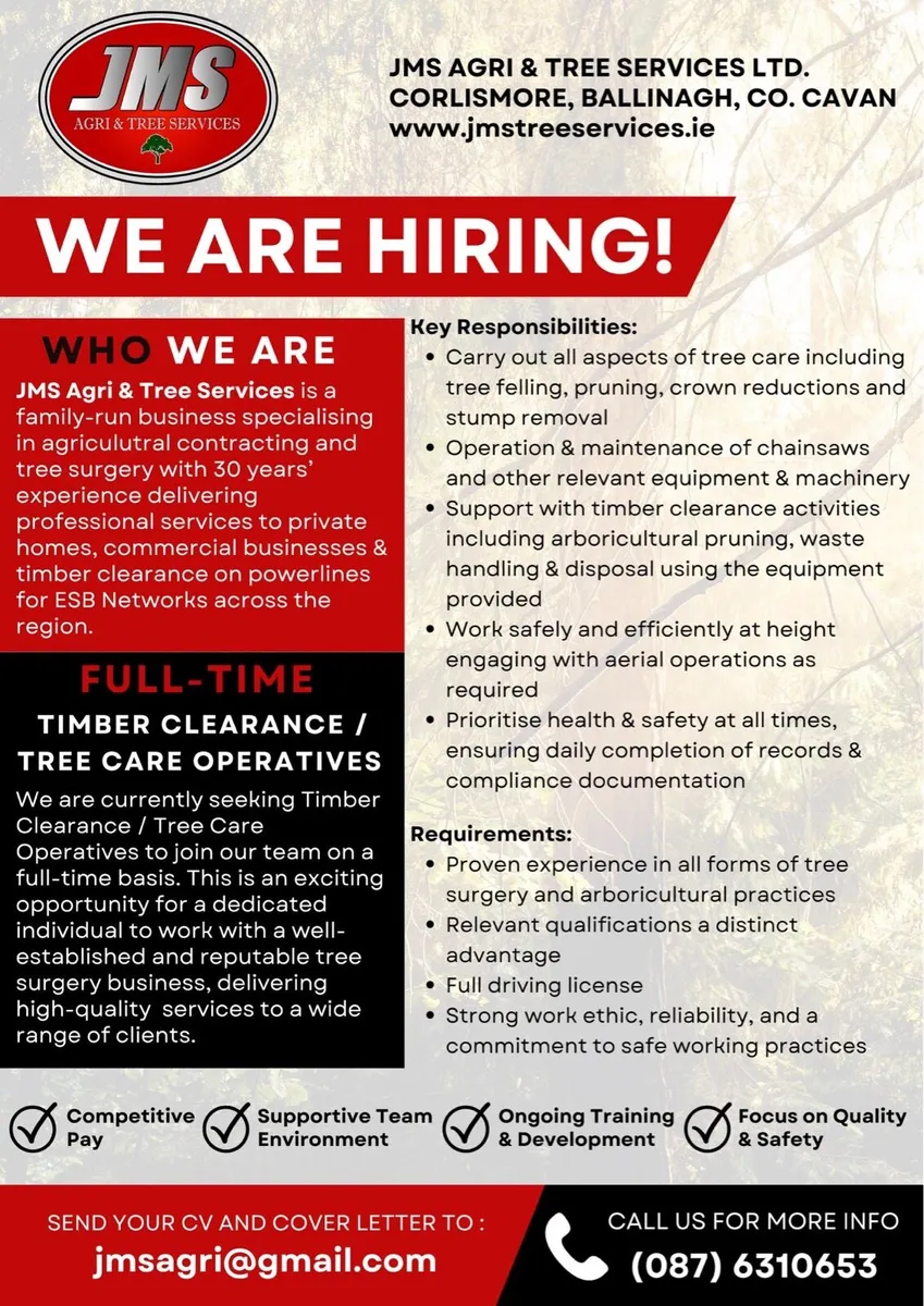 Tree work job opportunity
