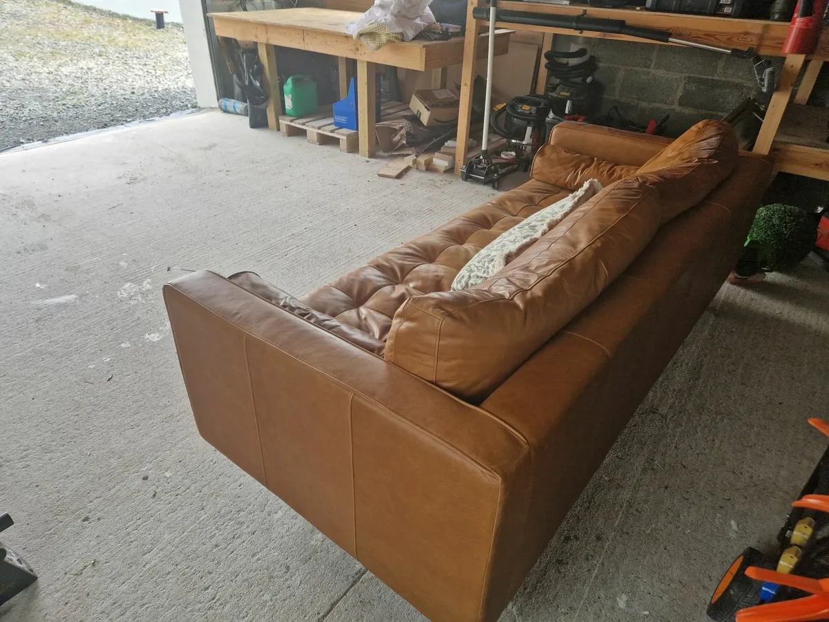 Leather 3 Seater Sofa - Image 2