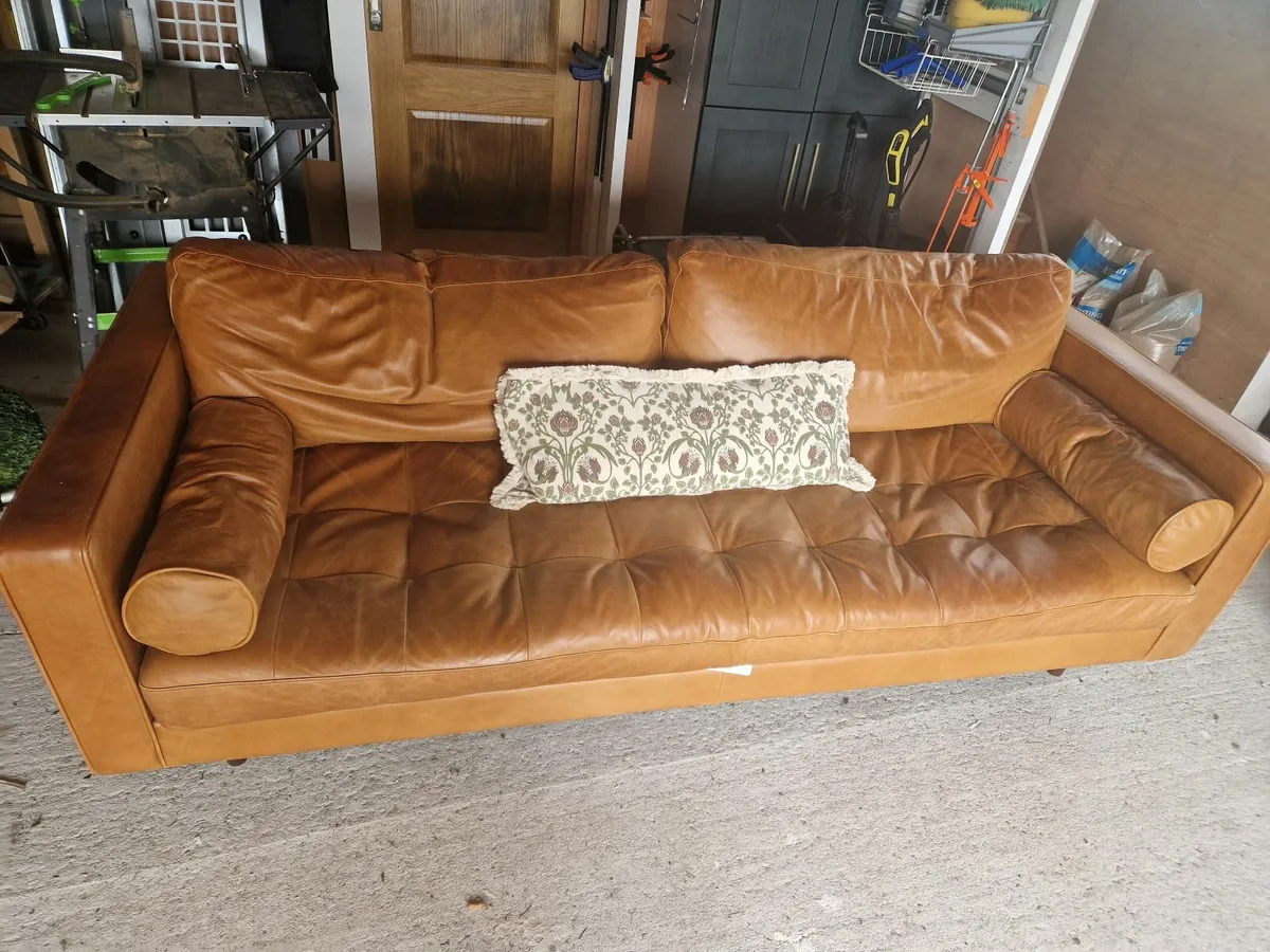 Leather 3 Seater Sofa - Image 1