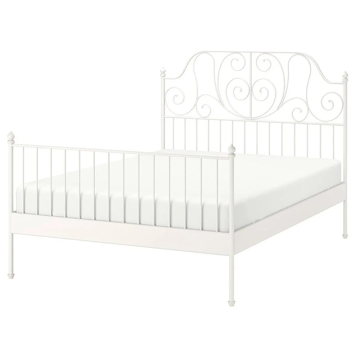 Ikea white vintage white metal bed frame