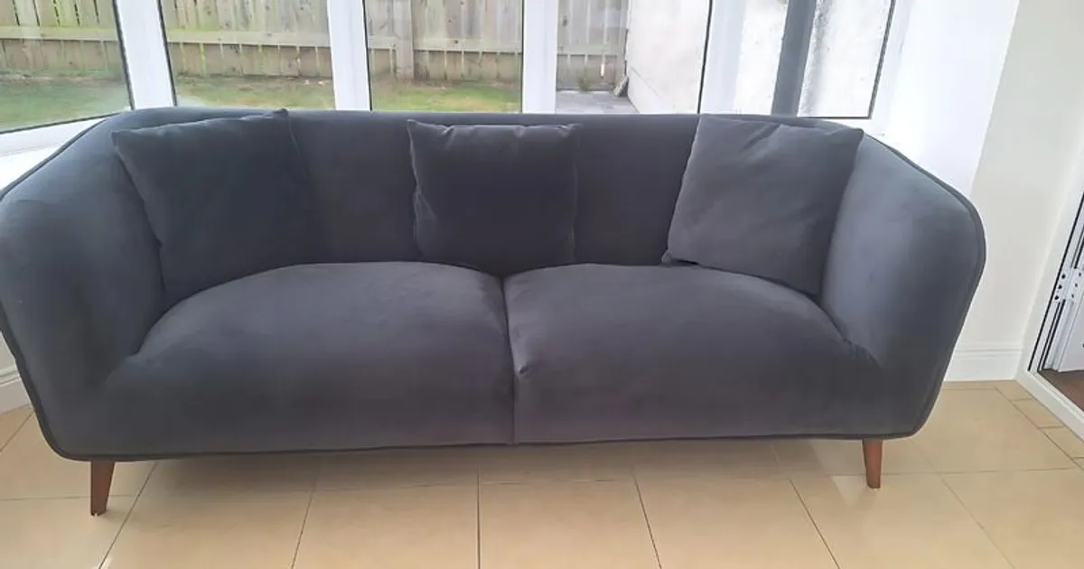 Brinley Charcoal 3 Seater sofa/couch - Image 1