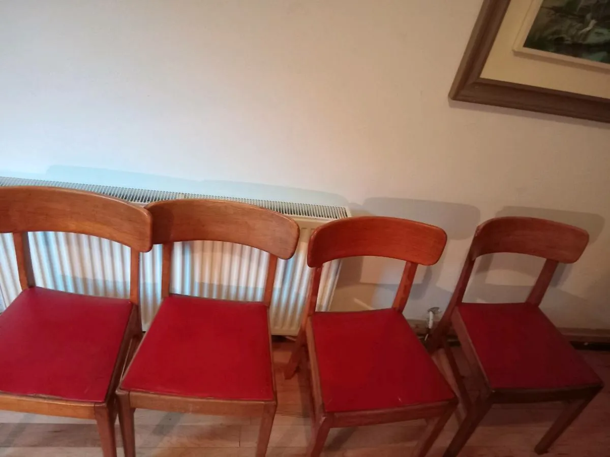 mid century teak dining set offset legs - Image 4