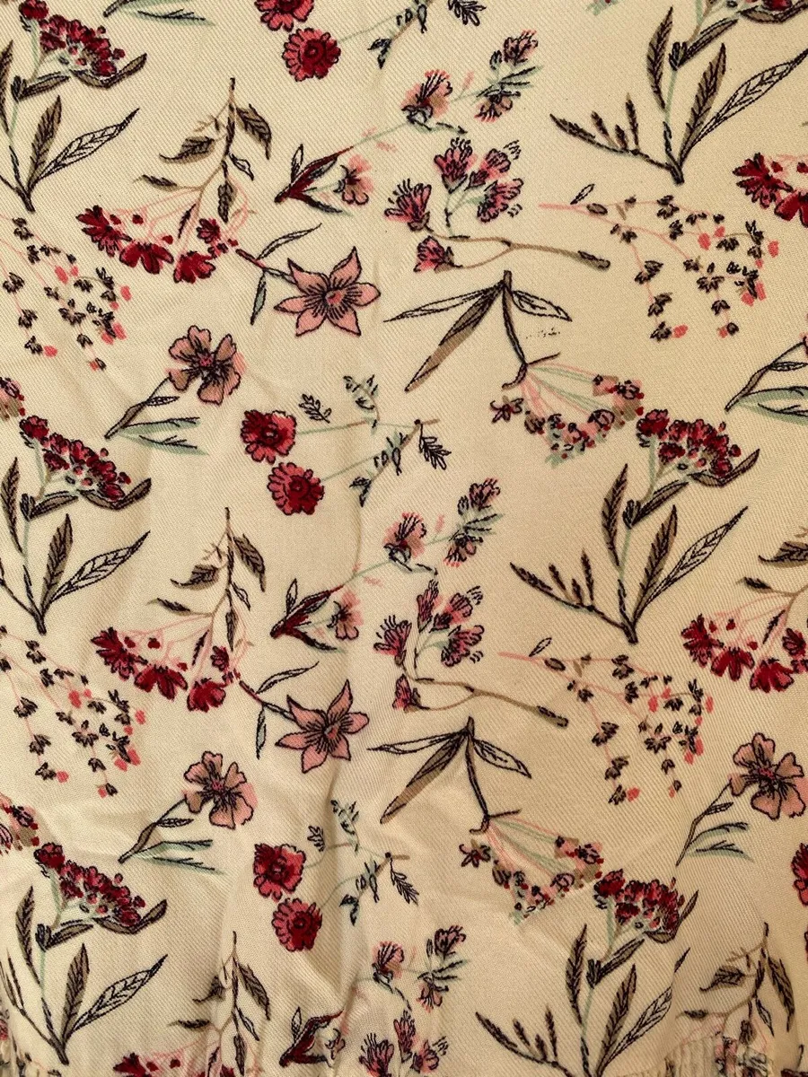 Girl’s Flowers Design Viscose Dress with Suede Bel - Image 3