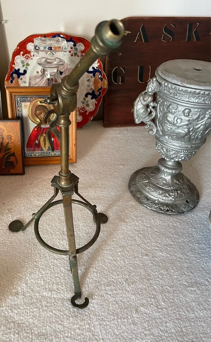 Brass Tripod Lamp in style of WAS Benson - Image 3