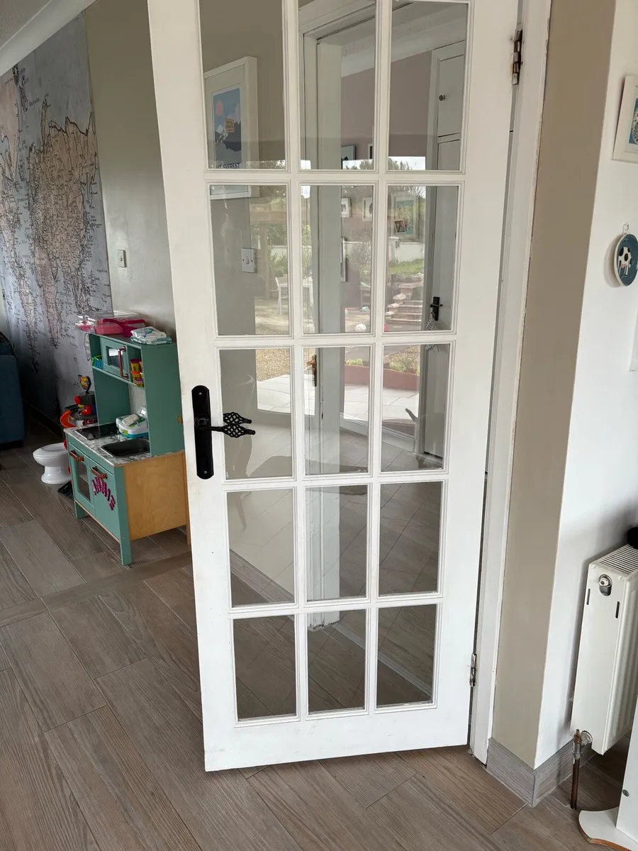 Interior glass panel door