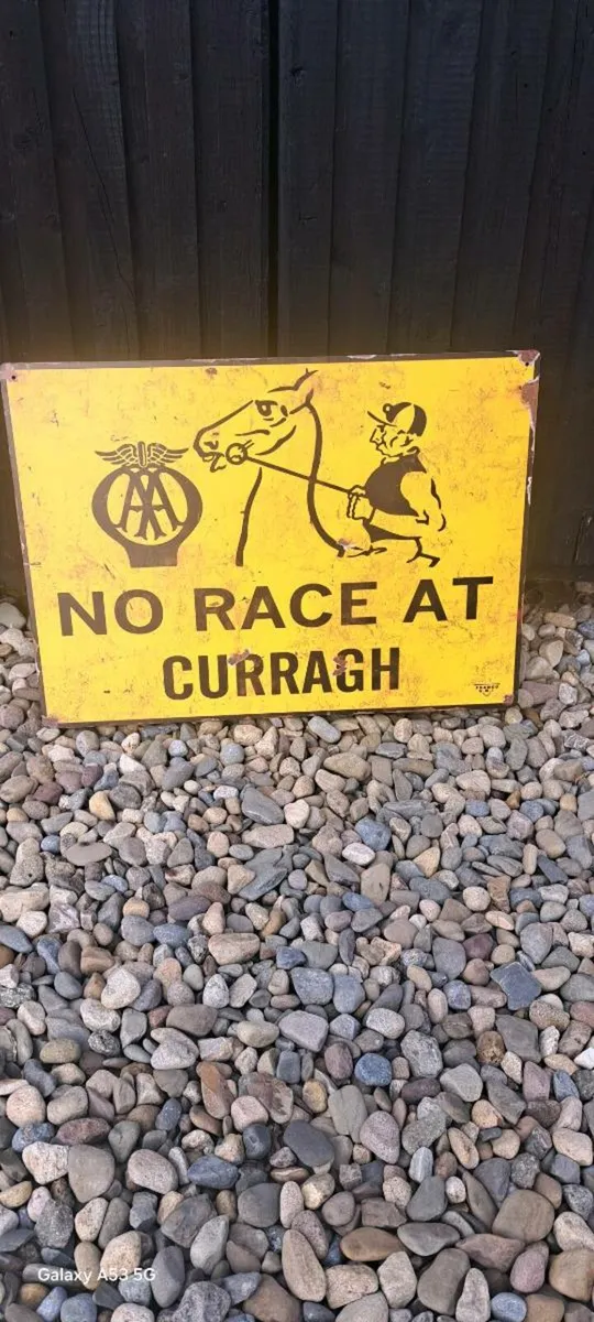 Large  no race at curragh metal  sign
