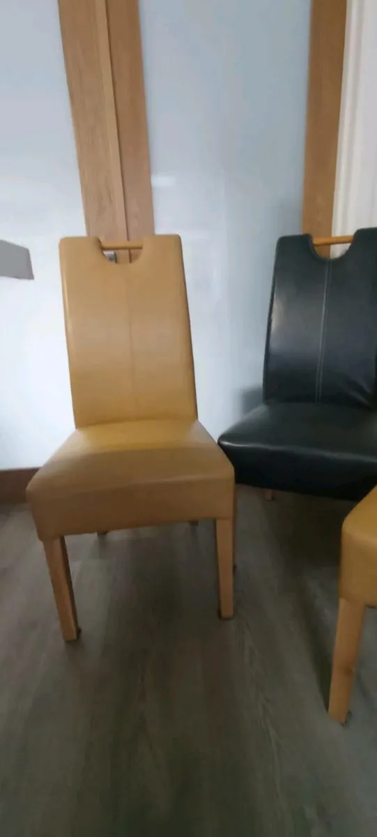 Four leather dining chairs - Image 2