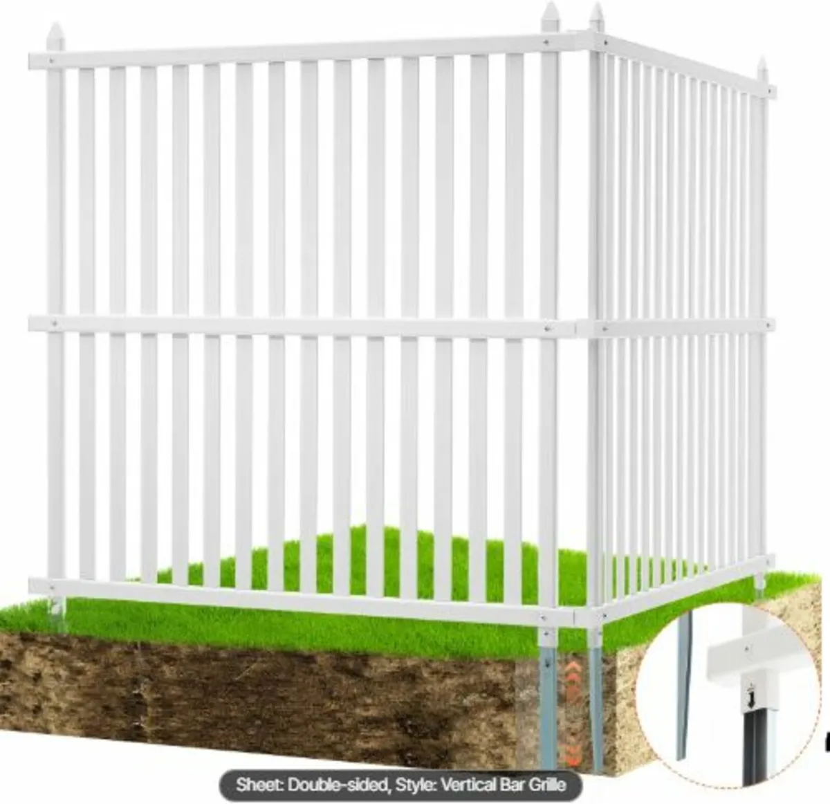 48" W x 48" H Vinyl Privacy Fence Panels, Air - Image 1