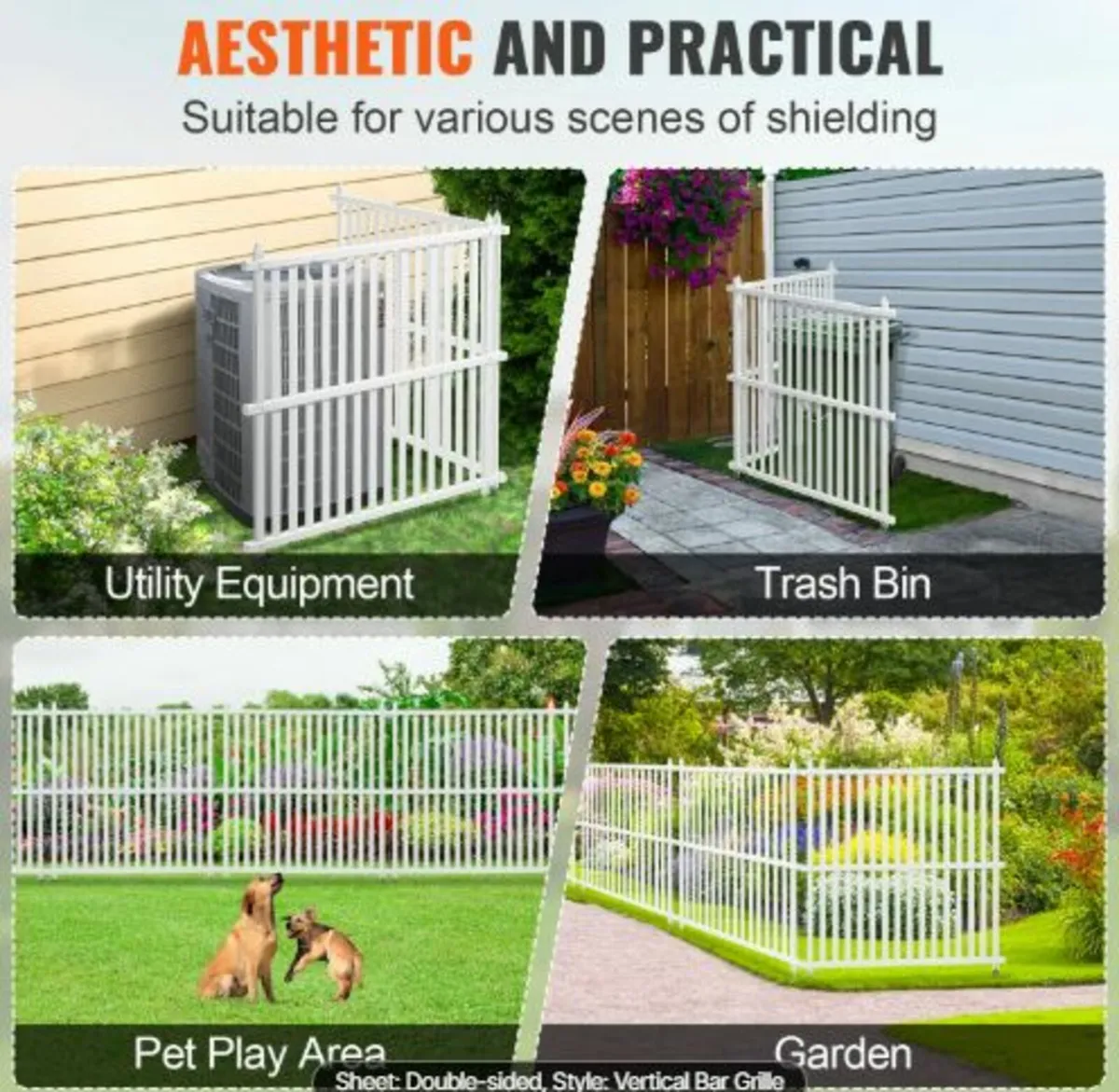 48" W x 48" H Vinyl Privacy Fence Panels, Air - Image 4