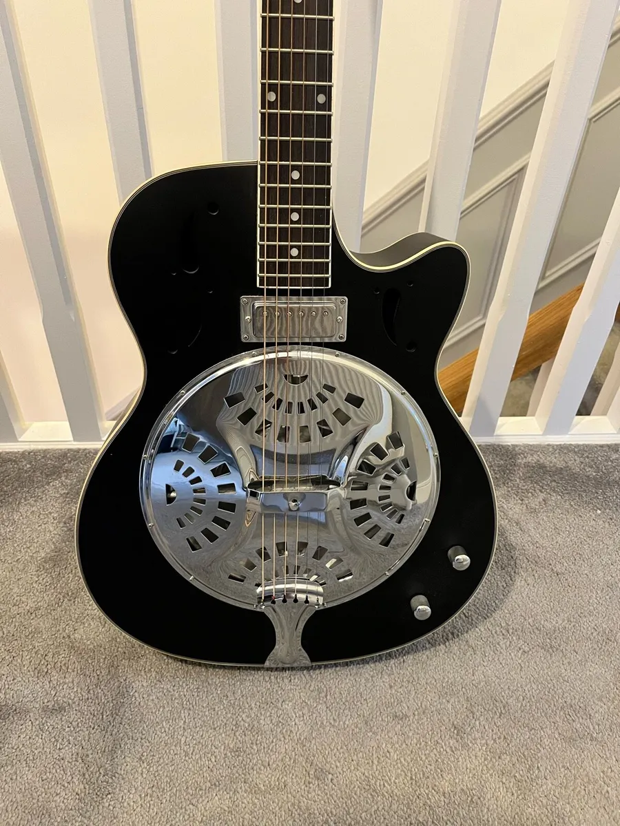 Harley Benton Custom Line N-150CE Black Resonator - Image 2