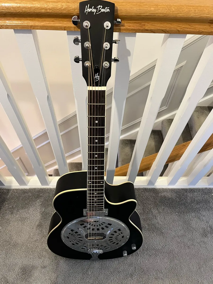 Harley Benton Custom Line N-150CE Black Resonator - Image 3