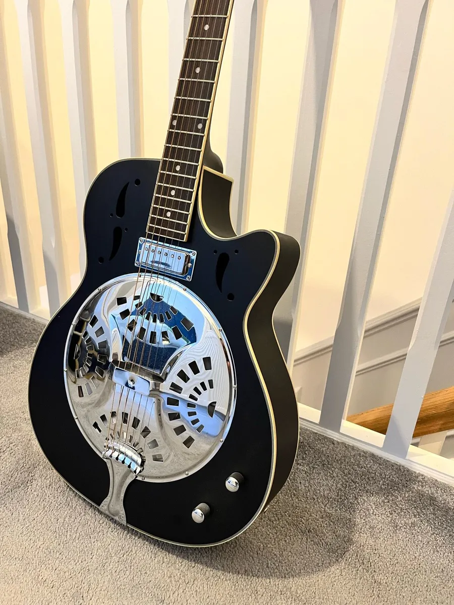 Harley Benton Custom Line N-150CE Black Resonator - Image 4