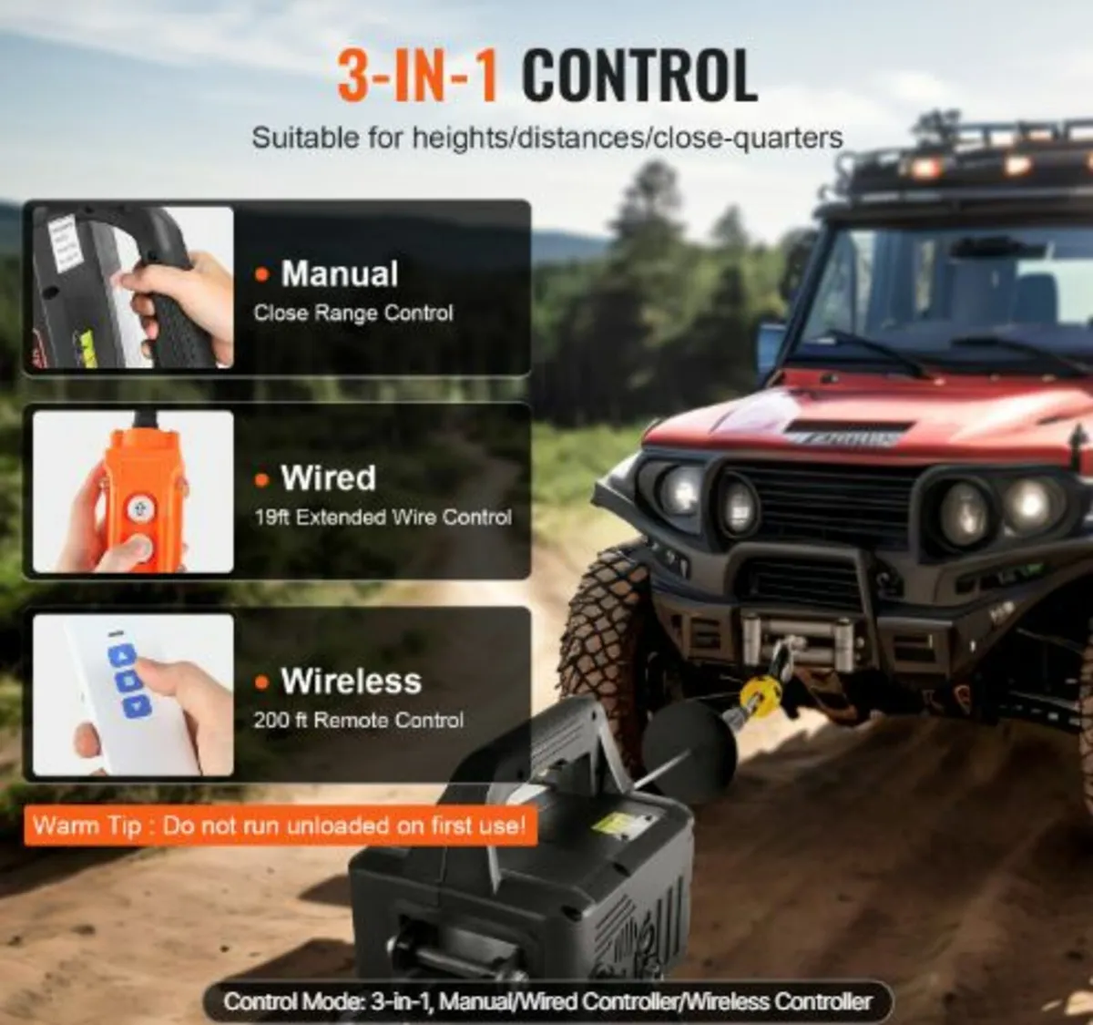 3-in-1 Portable Electric Hoist Winch 499 kg Wired - Image 2