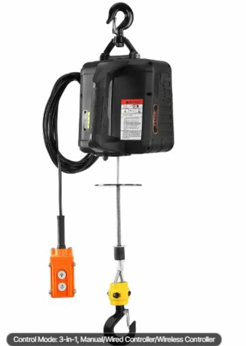 3-in-1 Portable Electric Hoist Winch 499 kg Wired - Image 4