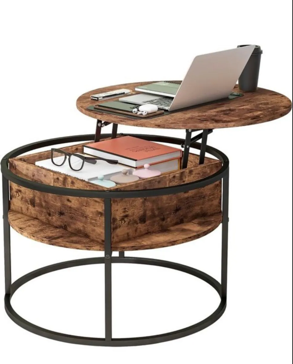 Round Coffee Table,Lift Top Coffee Tables for Livi - Image 3