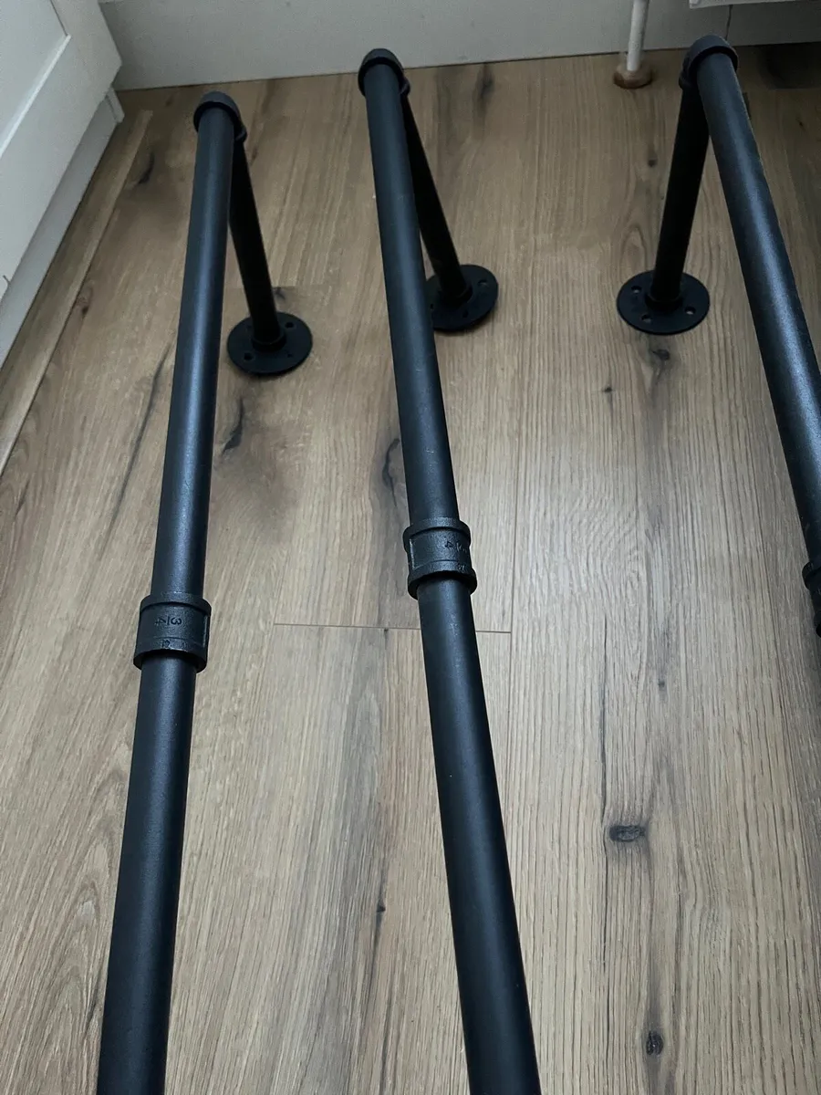 Industrial Pipe Clothes Bar Rack, Set of 3 - Image 1