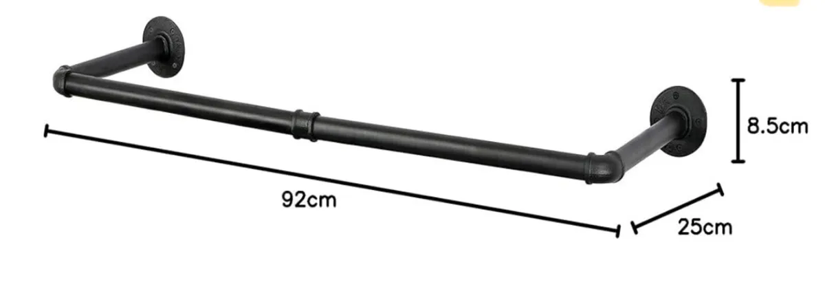 Industrial Pipe Clothes Bar Rack, Set of 3 - Image 2