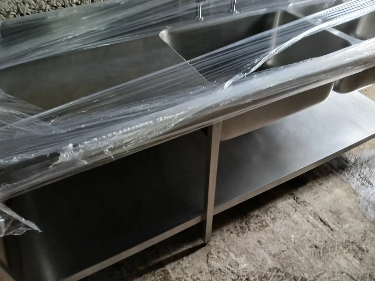 Staneless steel  double sink unit complete - Image 1