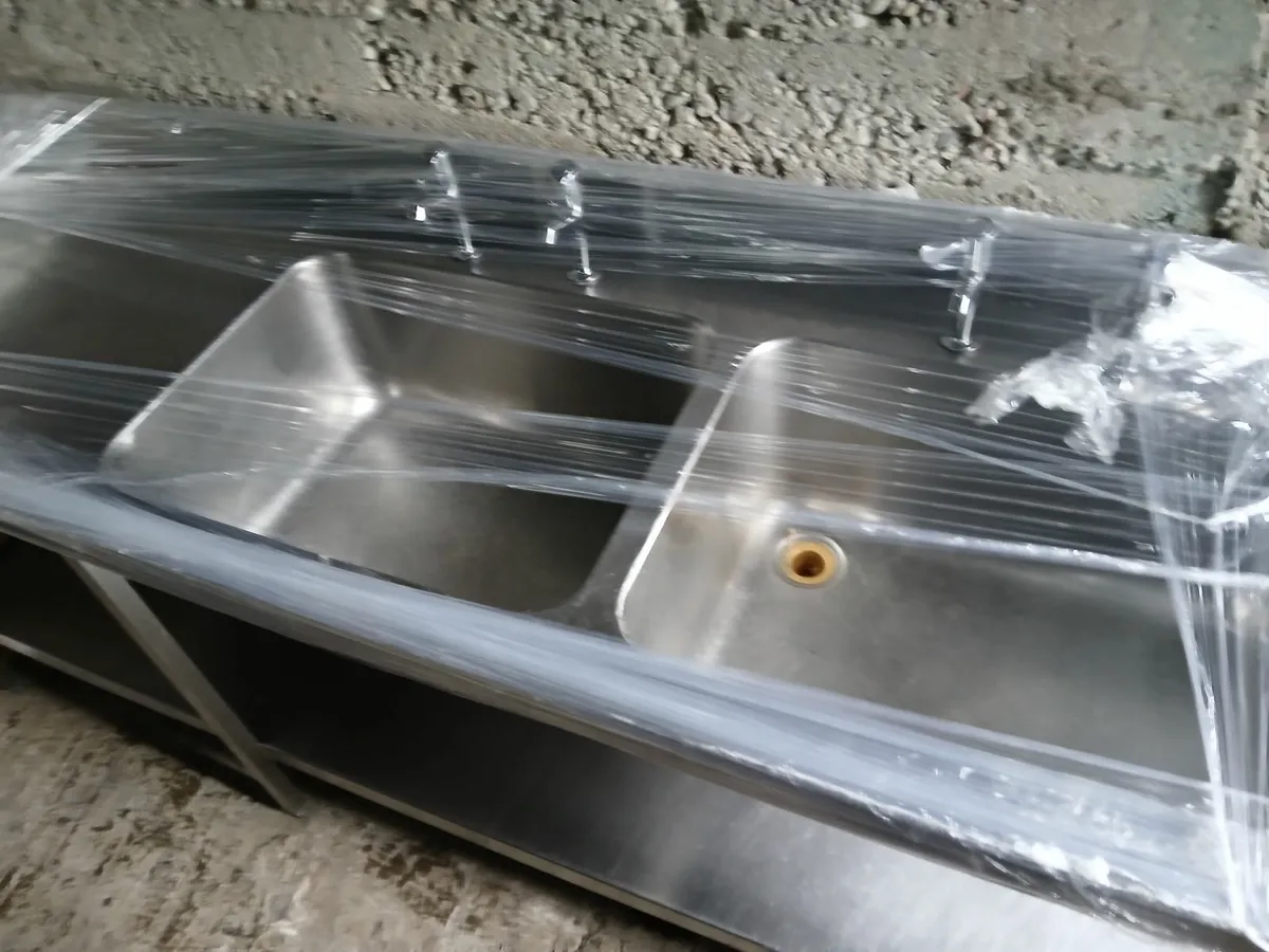Staneless steel  double sink unit complete - Image 2