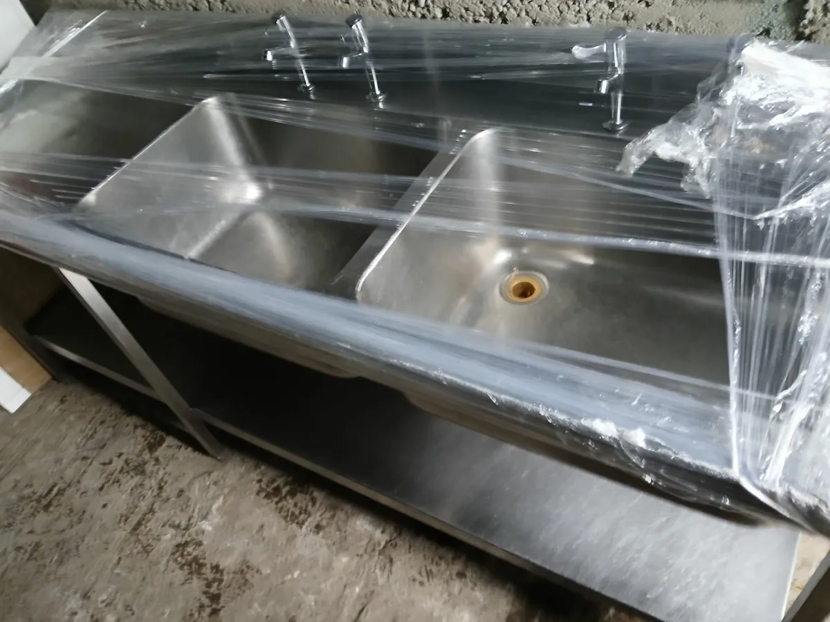 Staneless steel  double sink unit complete - Image 3