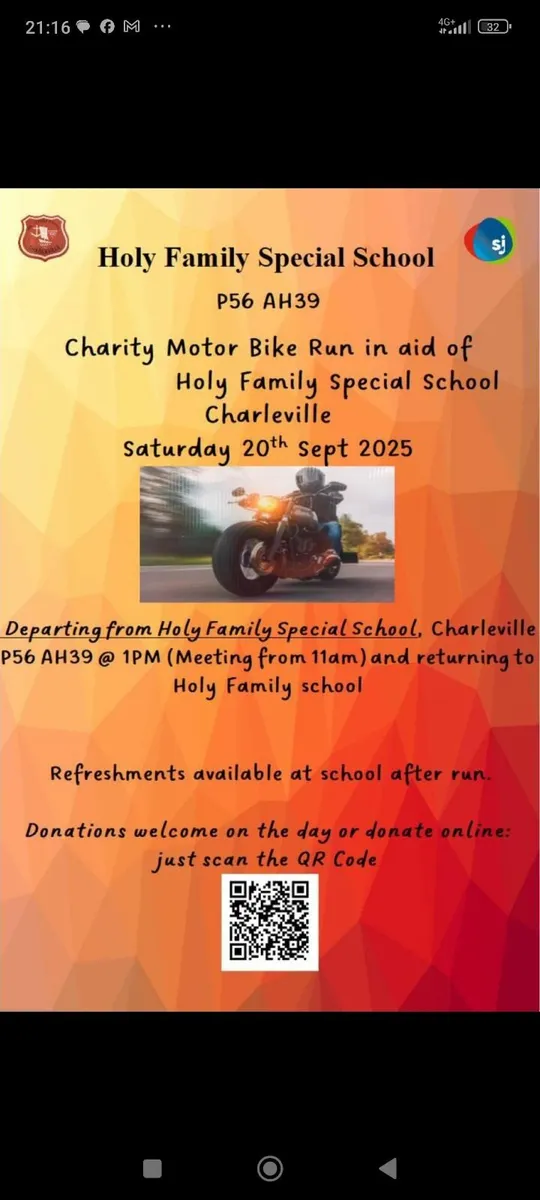 Motor Bike Run-Holy Family School, Charleville - Image 1