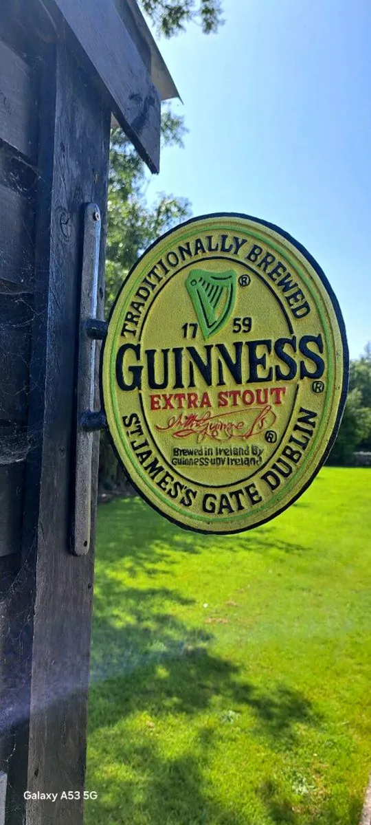 Guinness  cast iron sign  2 sided - Image 1