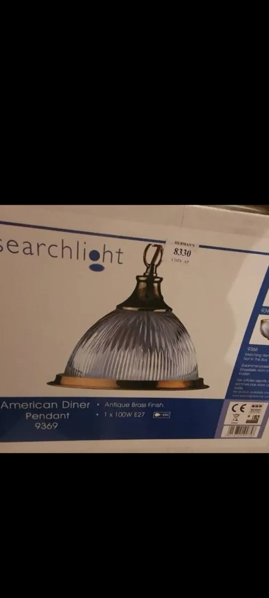searchlight american diner pendant. glass - Image 1
