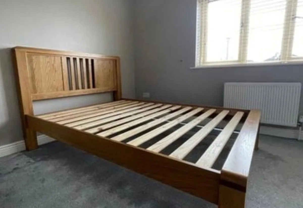 Solid Oak double bed frame - Image 4
