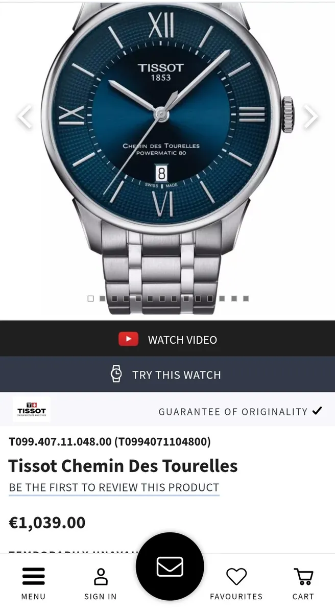 Tissot Chemin des tourelles powermatic 80 - Image 1