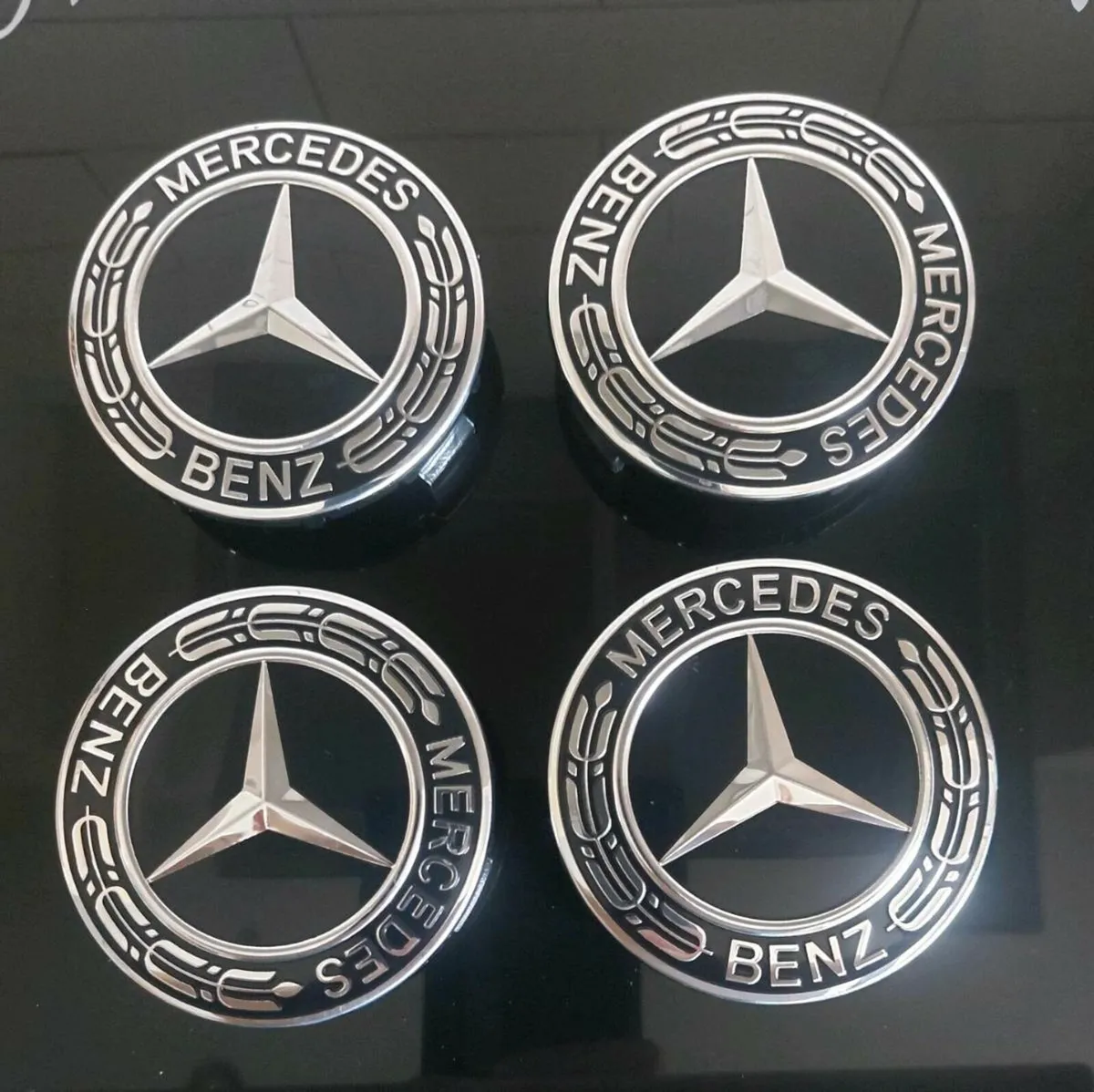 Mercedes Centre Caps (Black) FREE POST - Image 1