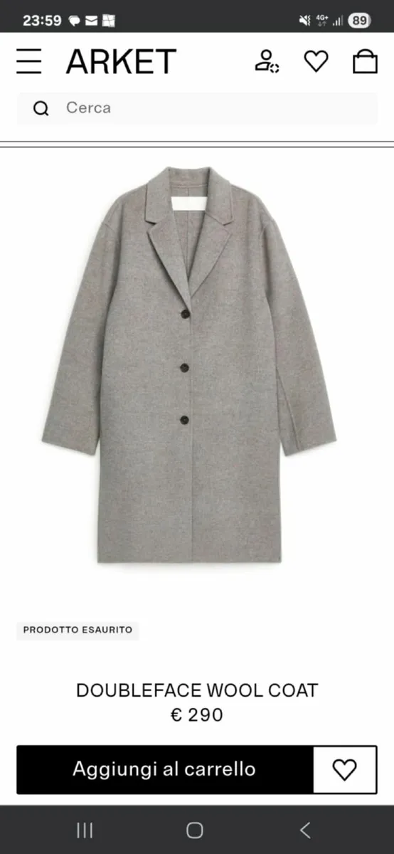 ARKET Double-Face Wool Coat  size eu 44 / uk 16-18 - Image 2