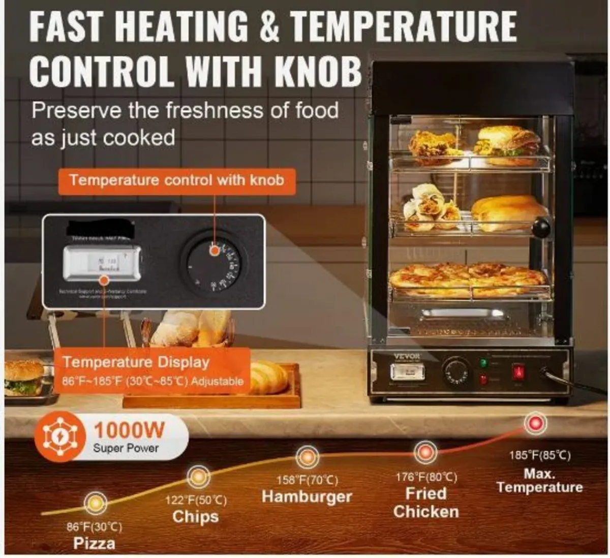 3-Tier Commercial Food Warmer Display - Image 4